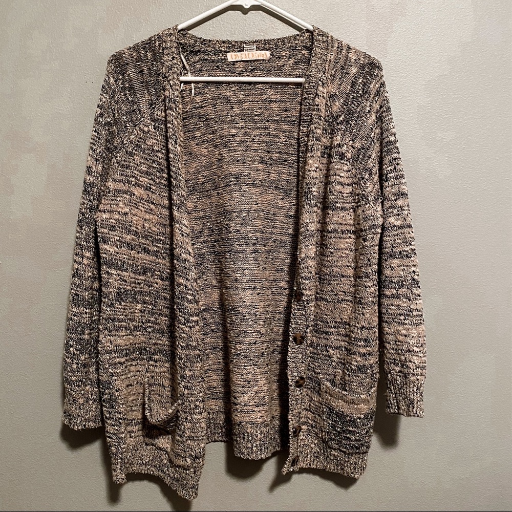 Love By Design Button Up Knit Sweater - Tan Beige